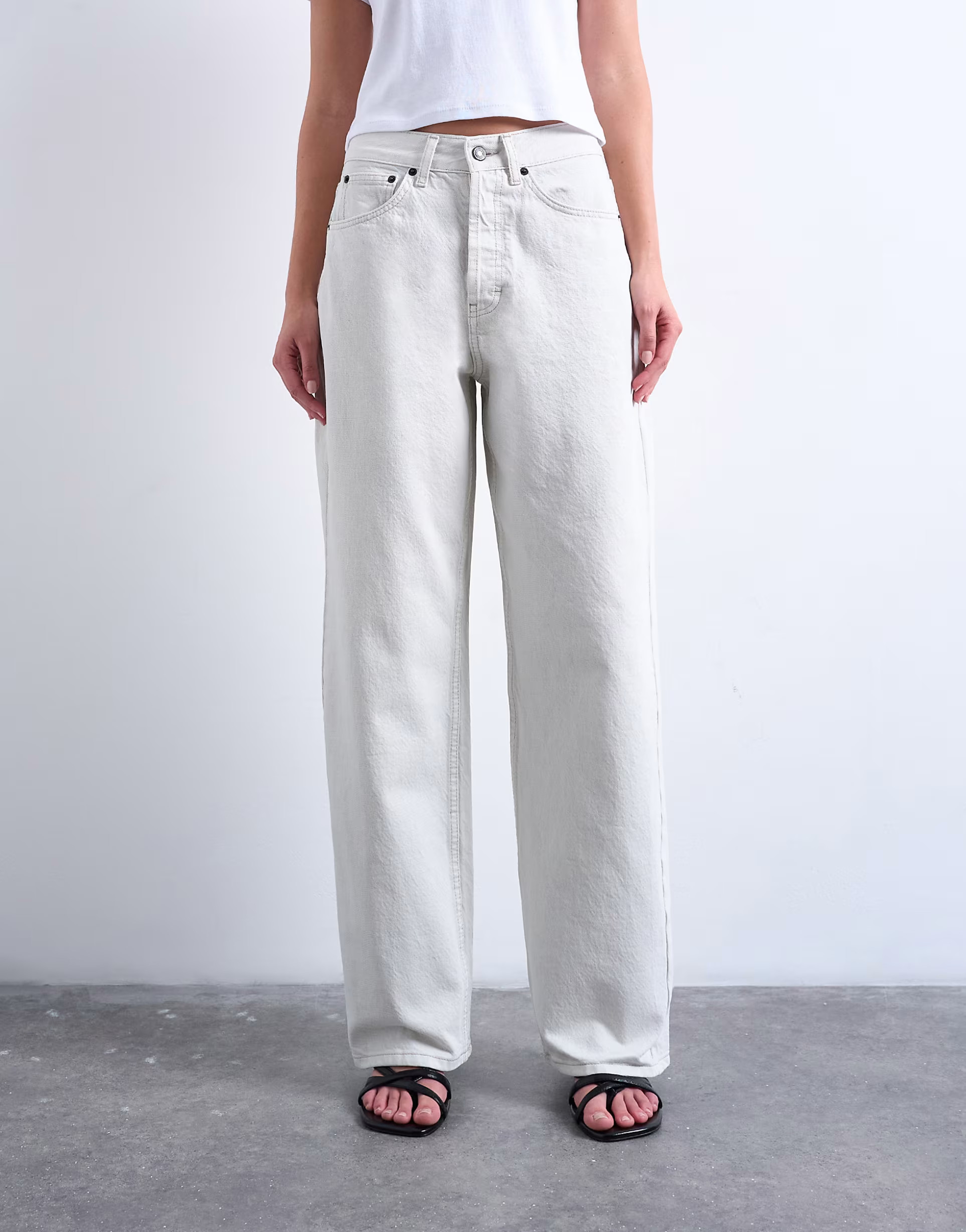 Topshop Column mid rise jeans in bone | ASOS | ASOS (Global)