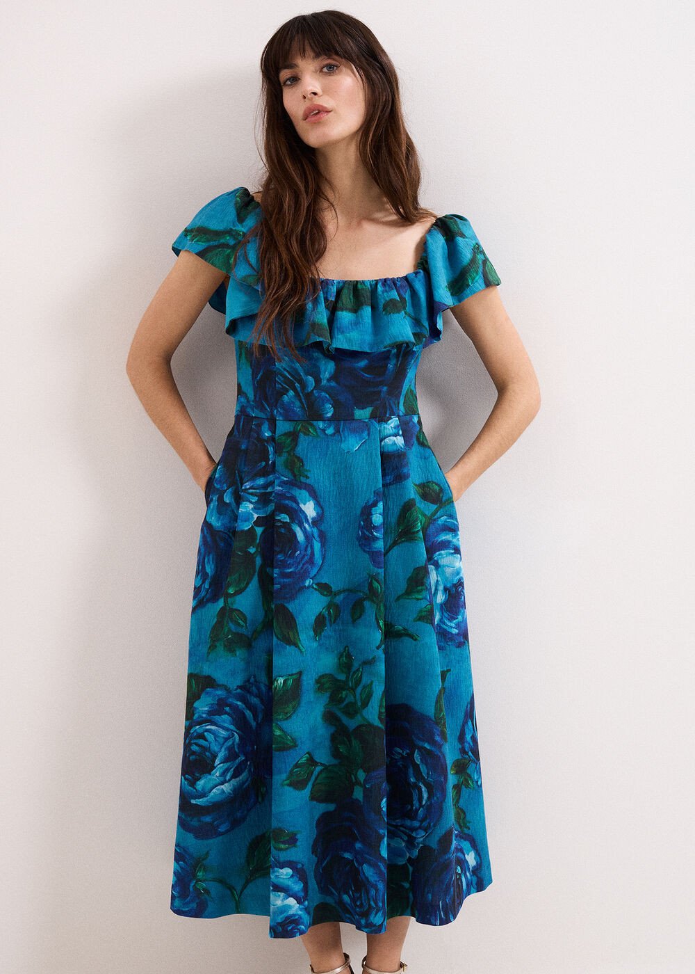 Brianne Linen Blend Floral Midi Dress | Phase Eight UK | | Phase Eight