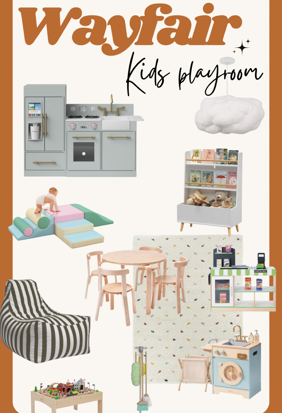 Wayfair kids playroom roundup! Cute play kitchen, kids table and chairs set, kids bookshelf, cozy playroom rug, soft padded climbing toys and so much more cute kids finds! Wayfair has all the cute kids things!

#LTKHoliday #LTKU #LTKKids