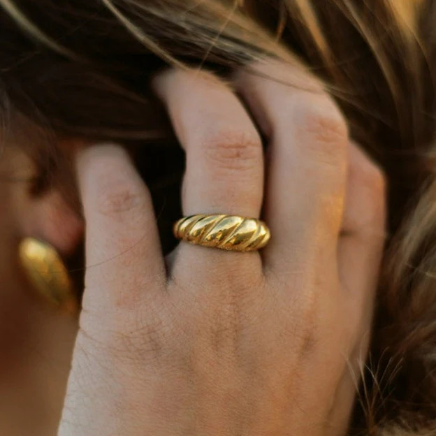 Kanye Croissant Gold Ring | Liv Bella Vita