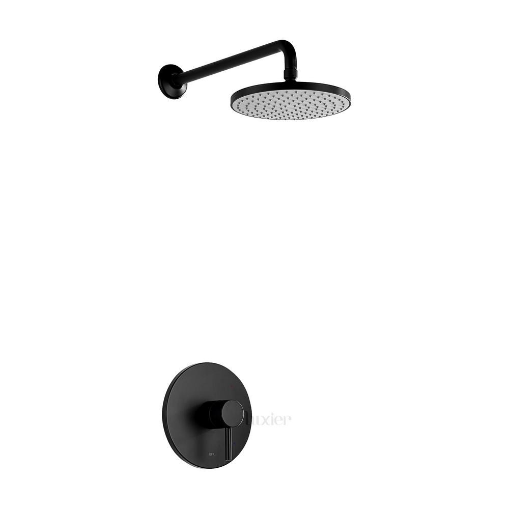 luxier Single-Handle 1-Spray Shower Faucet with Valve in Matte Black (Valve Included)-SS-B01-TM-V... | The Home Depot
