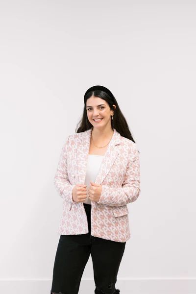 The "What? Like it's Hard" Pink Houndstooth PWR WMN Blazer | PWR WMN 