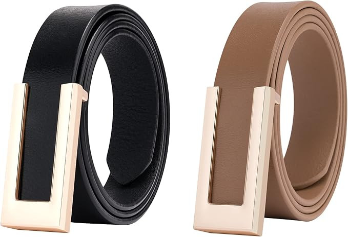 Womens Genuine Leather Belt for Jeans Pants Ladies Casual Skinny Waist Dresses Belt | Amazon (US)