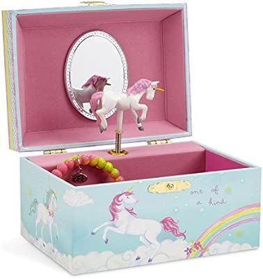 Jewelkeeper Girl's Musical Jewelry Storage Box with Spinning Unicorn, Rainbow Design, The Unicorn... | Amazon (US)