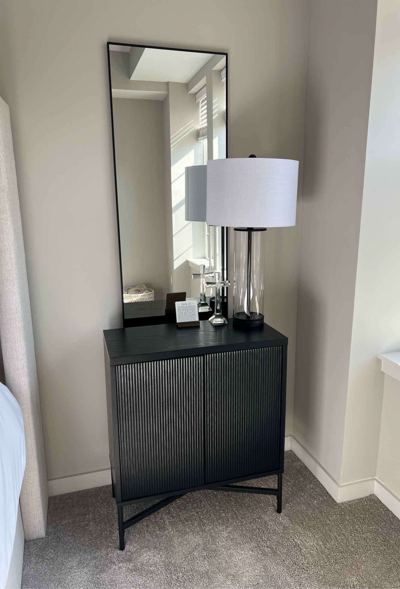 sleek + modern side tables, lamps, and matching mirror! 

#LTKhome