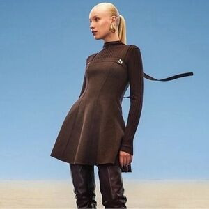 Cult Gaia X GAP Square Neckline Wool Mini Dress Brown Size 8 | Poshmark