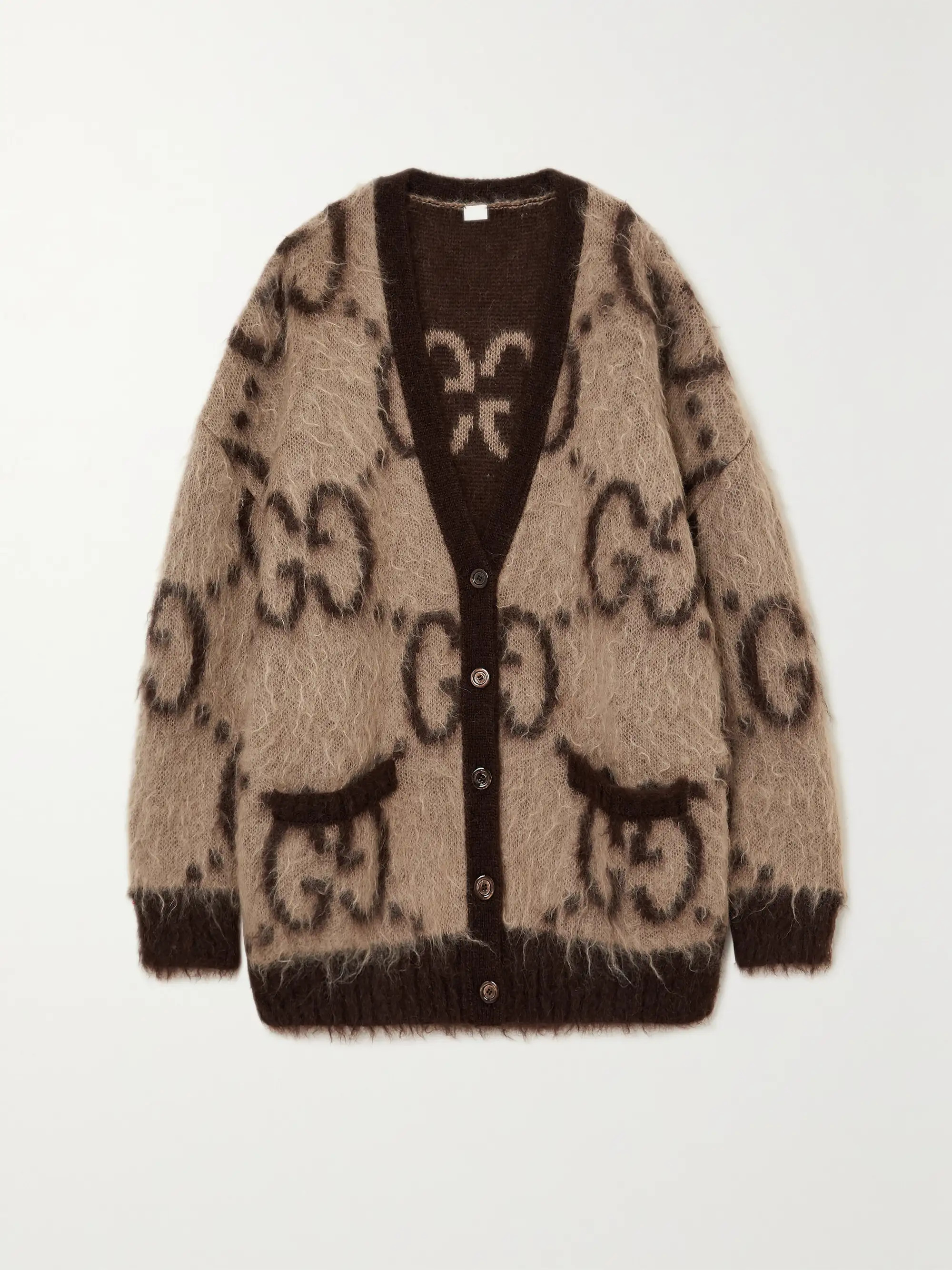 Oversized reversible jacquard-knit mohair-blend cardigan | NET-A-PORTER (US)