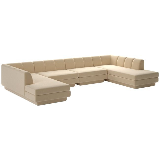 Yarrow 4-Piece U-Shaped Sectional Sofa Como Taupe | CB2