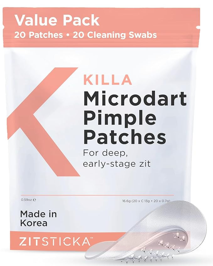 ZitSticka Killa Acne Patches for Face - World's Most Potent Pimple Patch with Fast-Acting Microda... | Amazon (US)