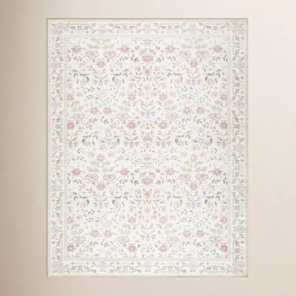 Myla Machine Washable Floral Area Rug | Birch Lane