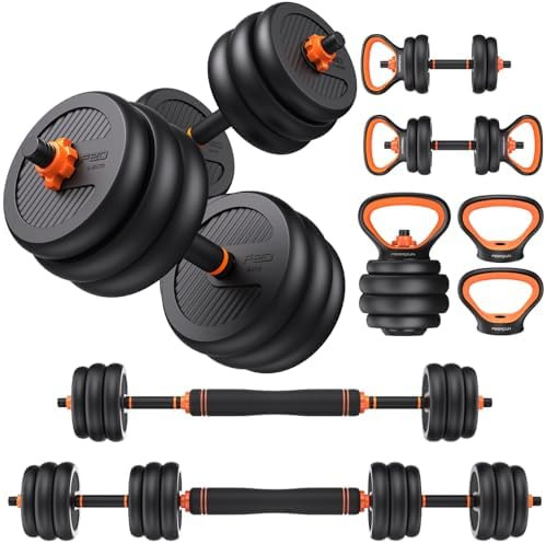 FEIERDUN Adjustable Dumbbells, 20/30/40/45/70/90lbs Free Weight Set with Connector, 5 in1 Dumbbel... | Amazon (US)