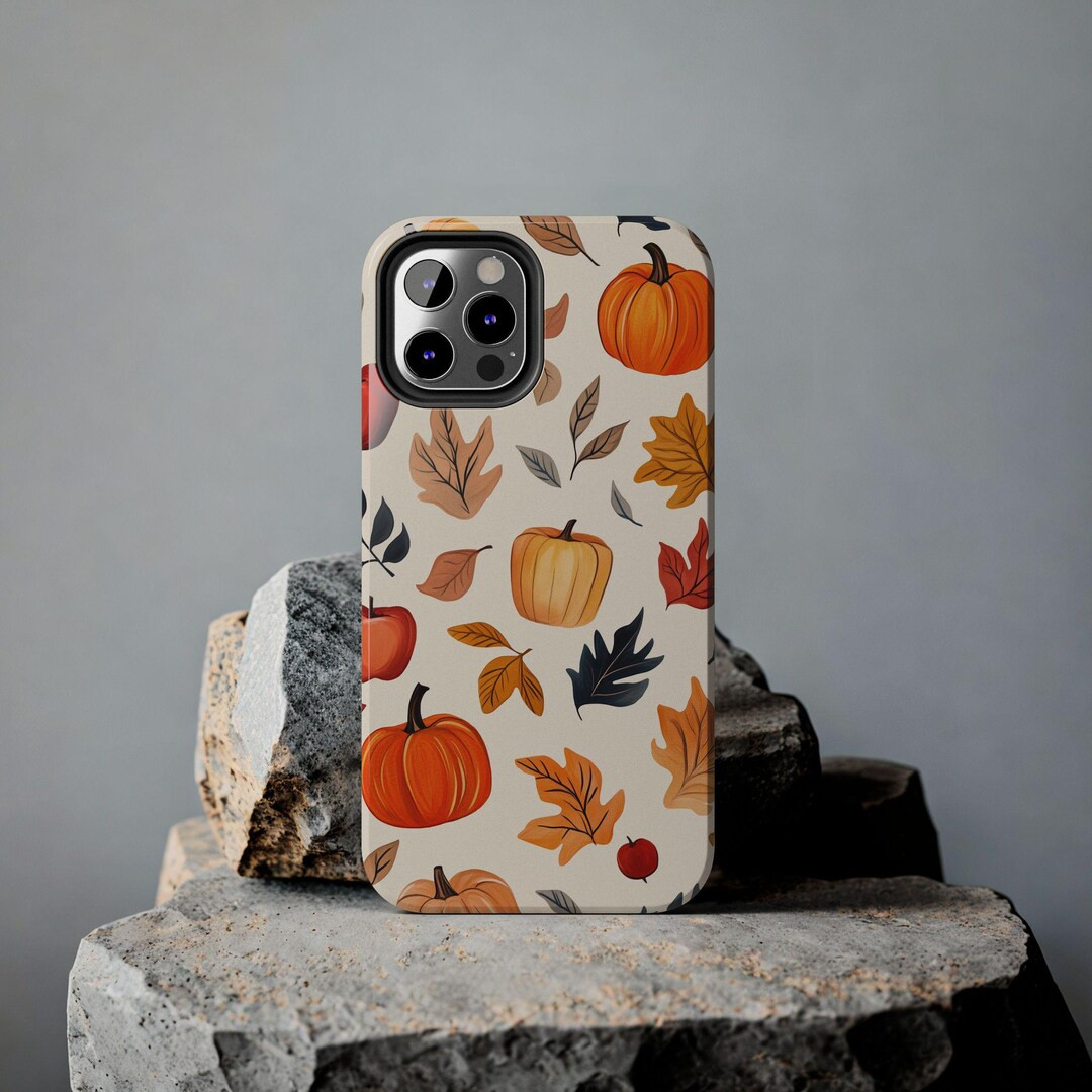 Fall Phone Case Autumn Birthday Gift for Halloween Pumkin Leaves Apple iPhone 11 12 13 1415 Pro M... | Etsy (US)