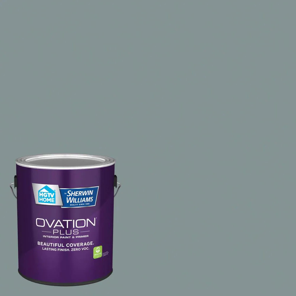 HGTV HOME by Sherwin-Williams Ovation Plus Semi-gloss Cafe Blue 5001-4A Interior Paint Paint + Primer ( 1-gallon ) | 5001-4A-2557220 | Lowe's