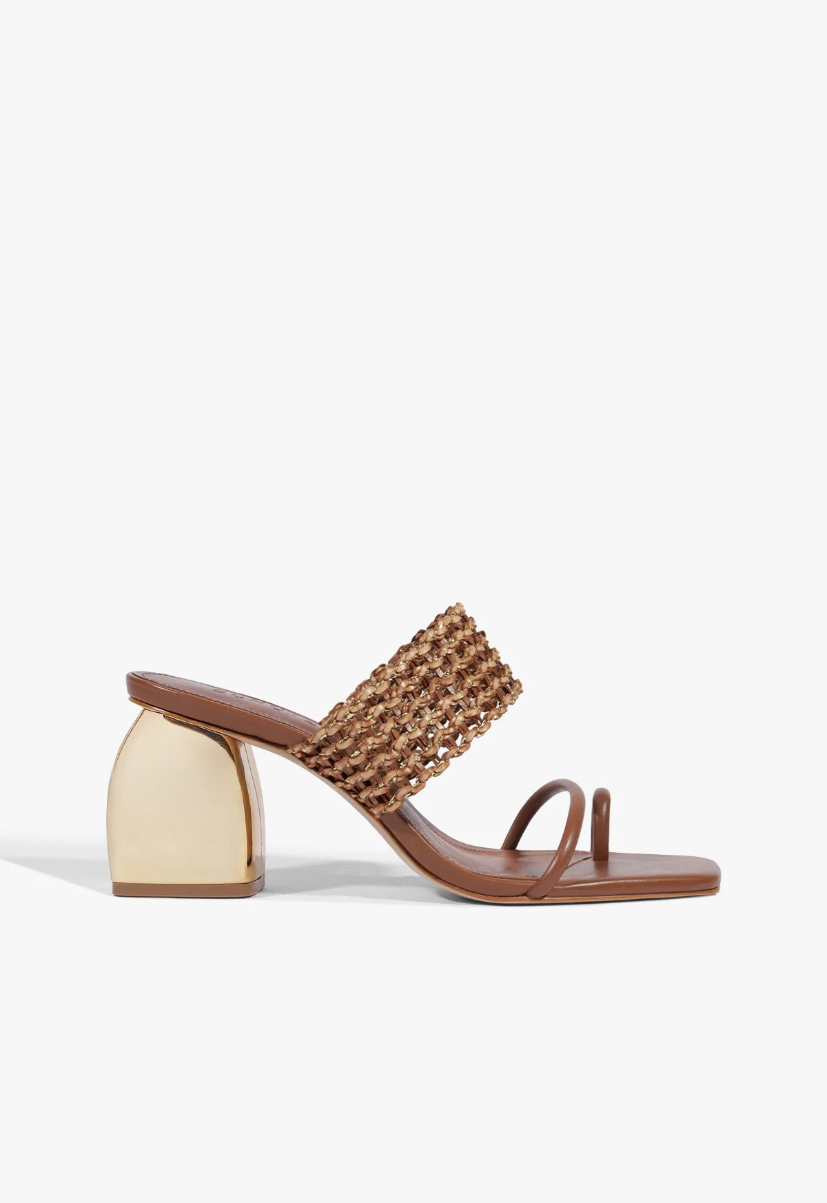 Aberdeen Brown Mid Block Heel Sandal | Schutz (US)