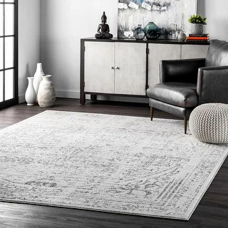 Porch & Den Hope Vintage Distressed Medallion Area Rug - 12' x 15' - Gray | Bed Bath & Beyond