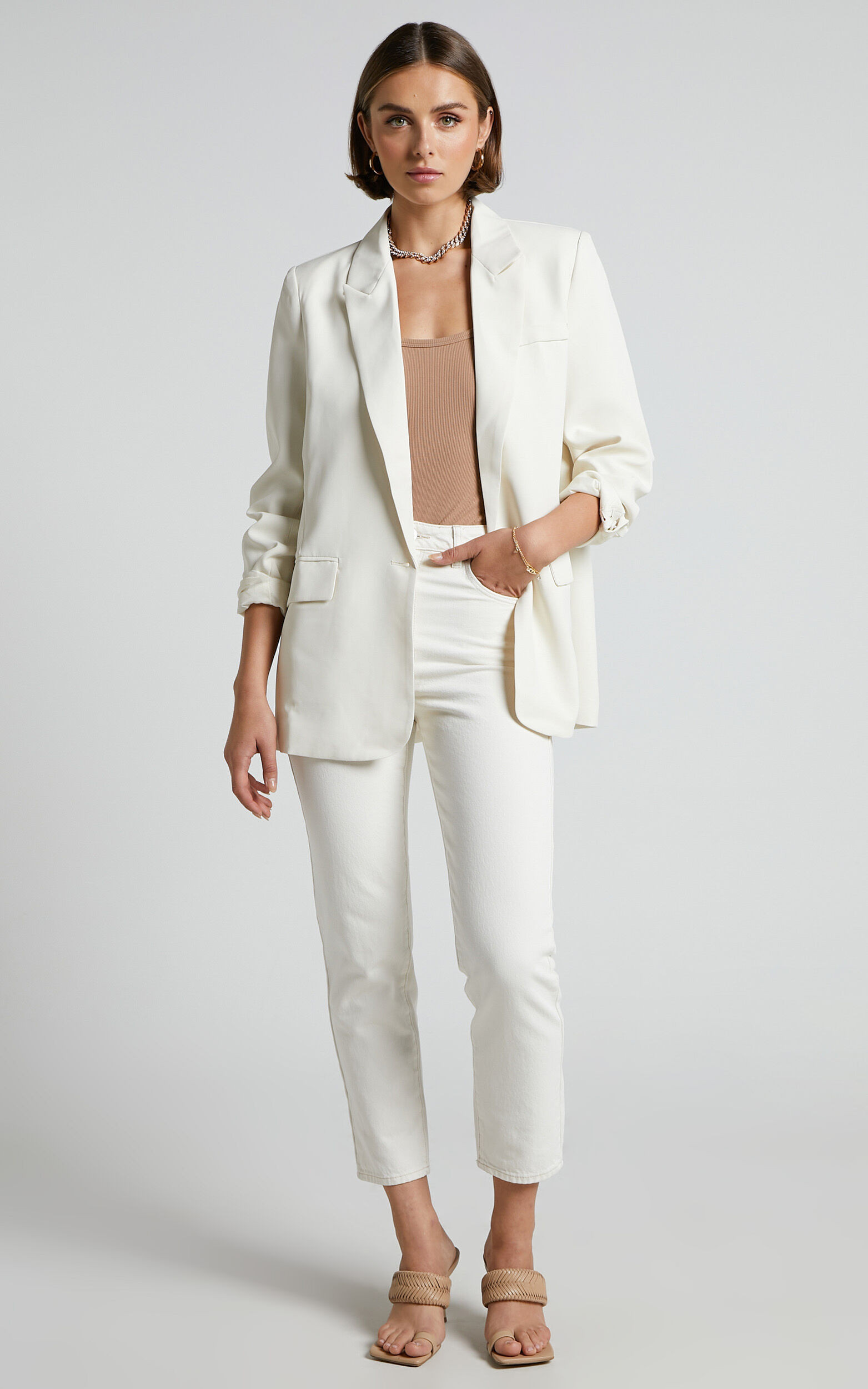 Abrand - A '94 High Slim Jean in STONE WHITE | Showpo (ANZ)