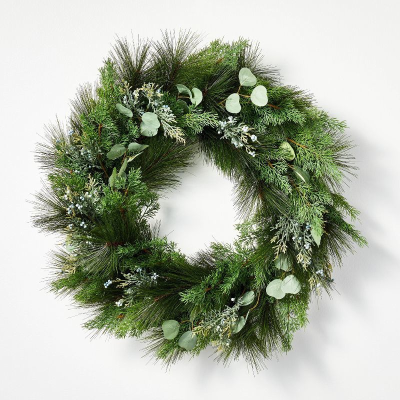 Extra Large Long Needle Pine with Wreath Green - Threshold™ designed with Studio McGee | Target