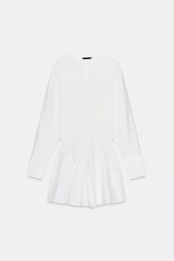 SHORT COMBINED BATWING SLEEVE DRESS | Zara UK