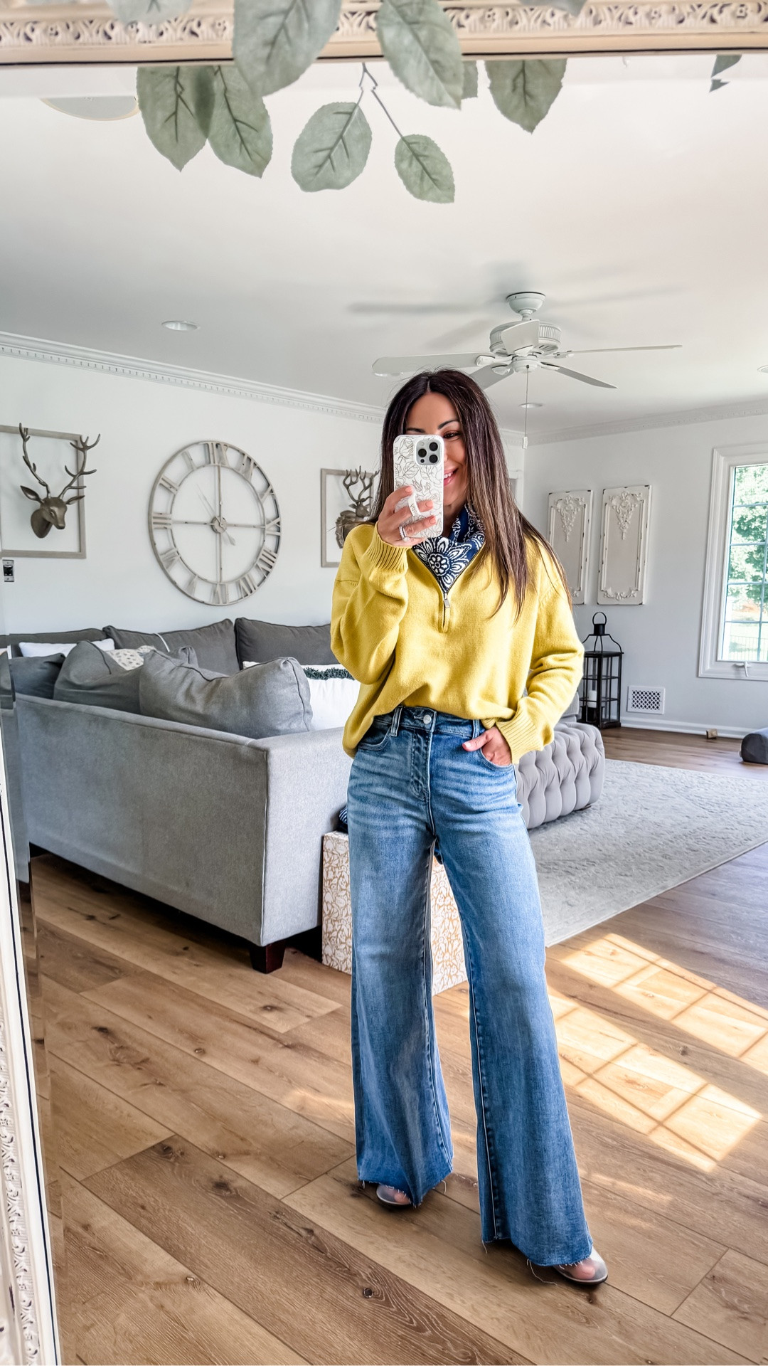 25 wide leg jeans. Small sweater.

#LTKOver40 #LTKPetite