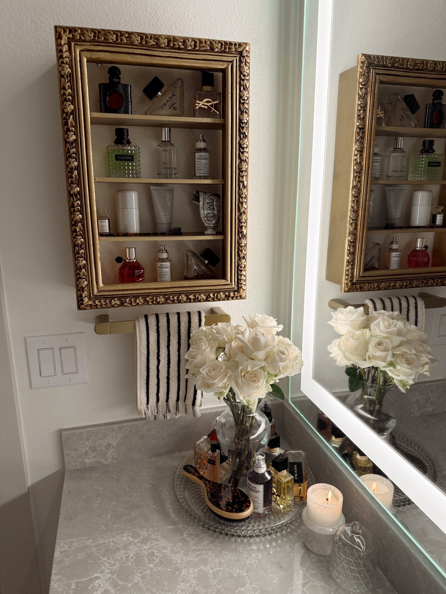 Bathroom countertop decor ✨ I got the large size in the framed shelf!

#LTKmorningroutine #LTKHome #LTKBeauty
