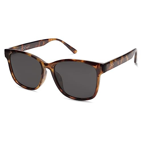 SOJOS Polarized Sunglasses Womens Mens Trendy Square Vintage Shades SJ2203,Amber Tortoise/Grey | Amazon (US)