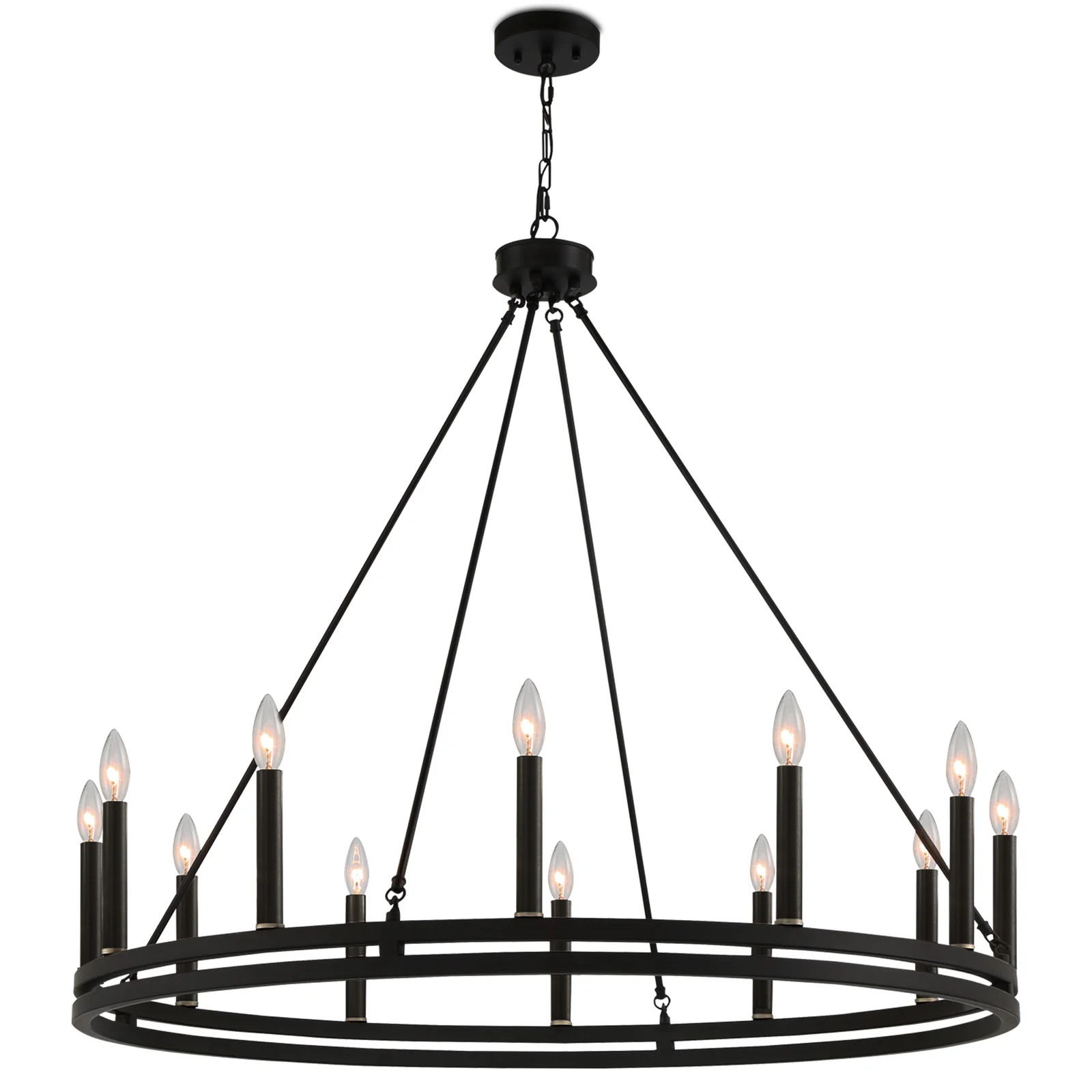 Madalyn 12 - Light Candle Style Wagon Wheel Chandelier | Joss & Main