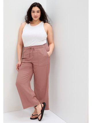 Wide-Leg Linen Pants with Washwell | Gap Factory