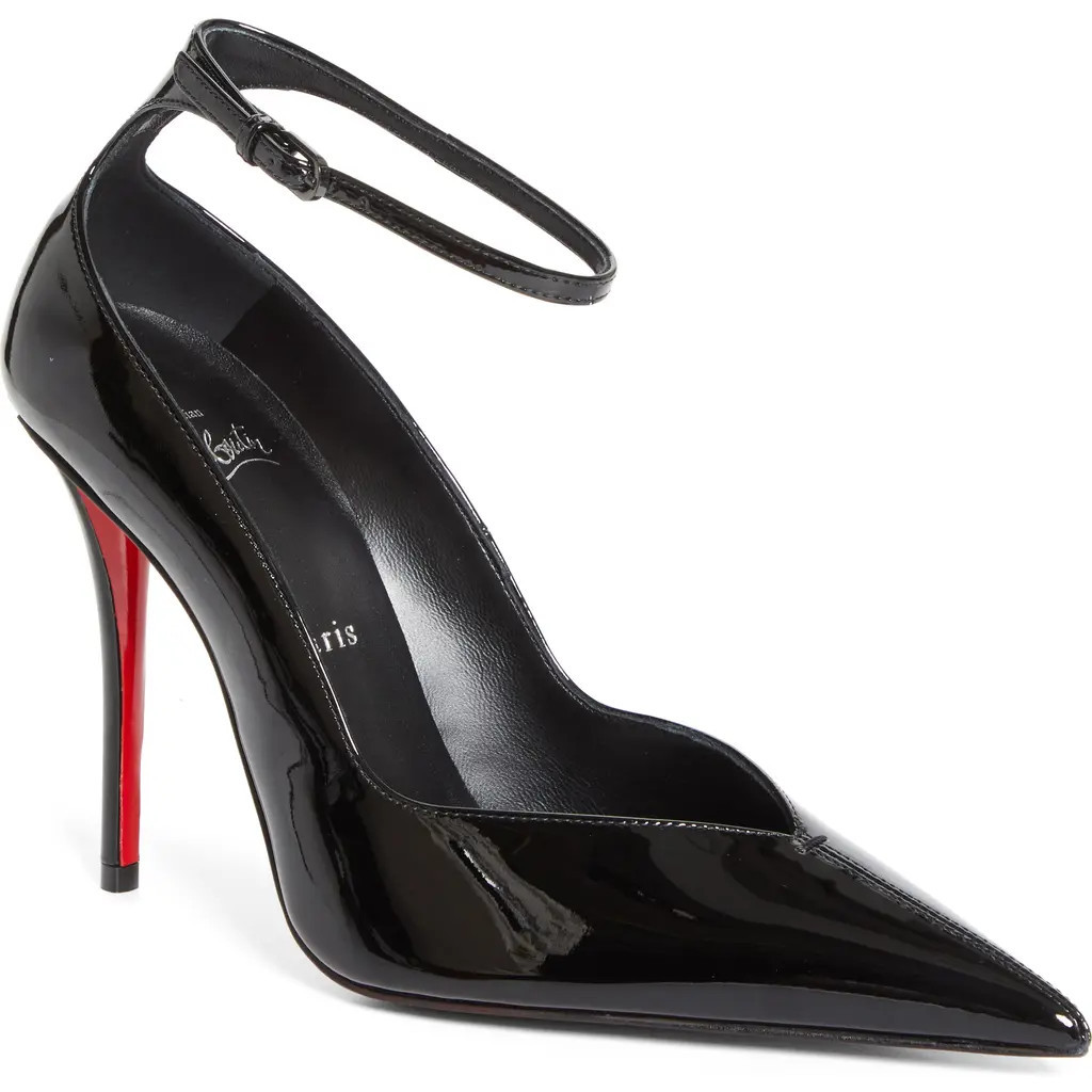 Christian Louboutin Miss Z Erozee Ankle Strap Pump in Black/black at Nordstrom, Size 41.5 | Nordstrom