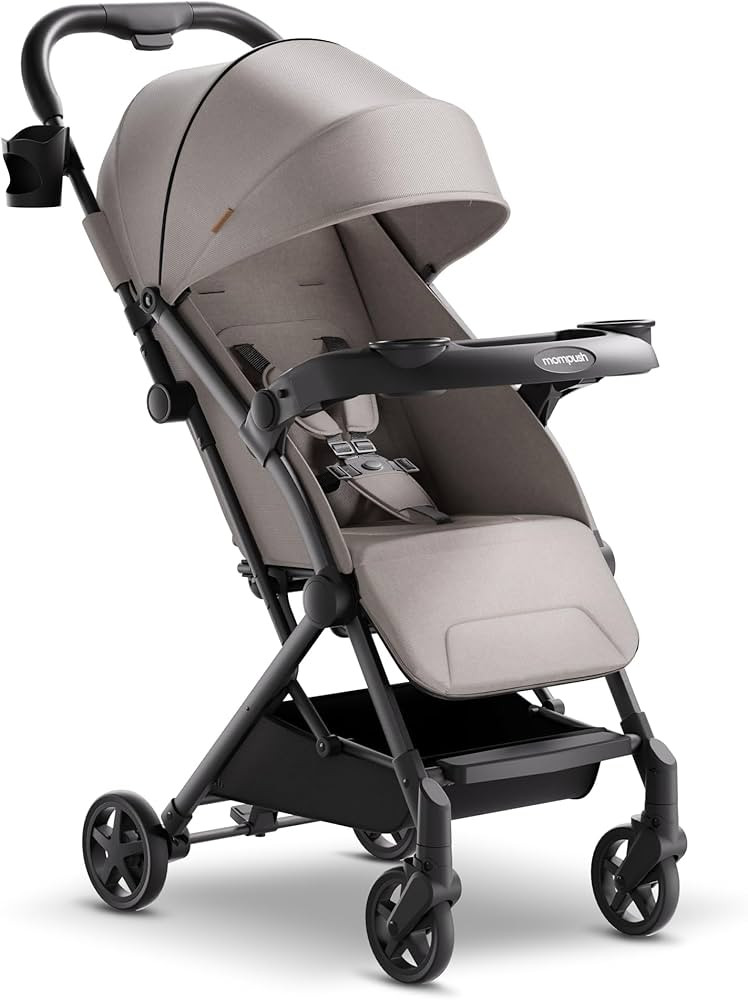 Mompush Lithe V2 Lightweight Stroller + Snack Tray, Ultra-Compact Fold & Airplane Ready Travel St... | Amazon (US)