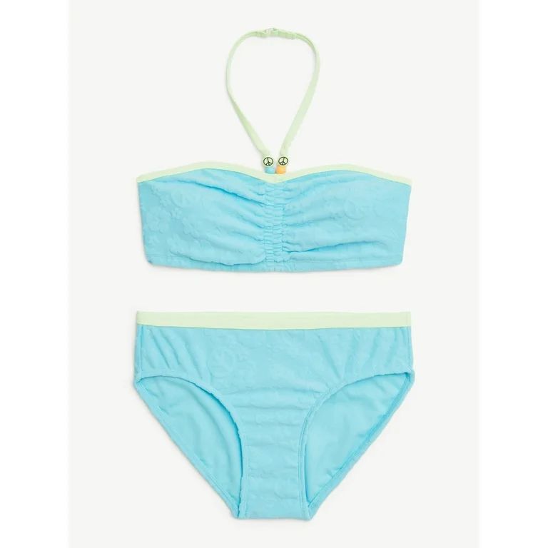 Justice Girls 2-Piece Halter Terry Bikini Swimsuit, Sizes 5-18 | Walmart (US)