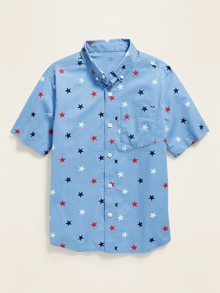 Printed Built-In Flex Short-Sleeve Shirt for Boys | Old Navy (US)