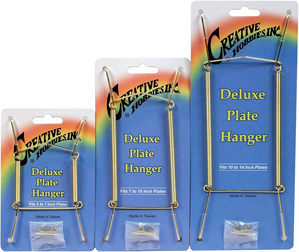Deluxe Plate Display Hangers - 3 Different Sizes Assortment - Assembled & Ready To Use - Hang 5 t... | Amazon (US)