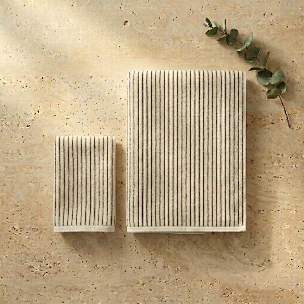 Melika Turkish 100% Cotton Striped Terry Towel | The Loomia