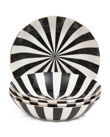 4Pk Porcelain Empire Pasta Bowls, Gold | TJ Maxx