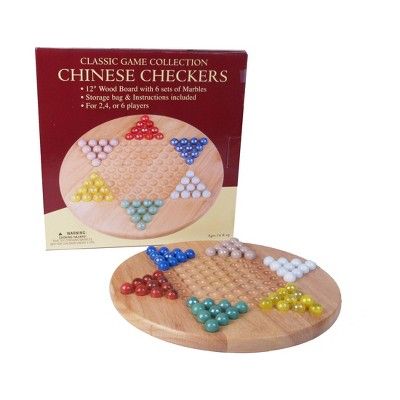 Classic Game Collection - 12&#34; Wood Chinese Checkers Set with Marbles | Target