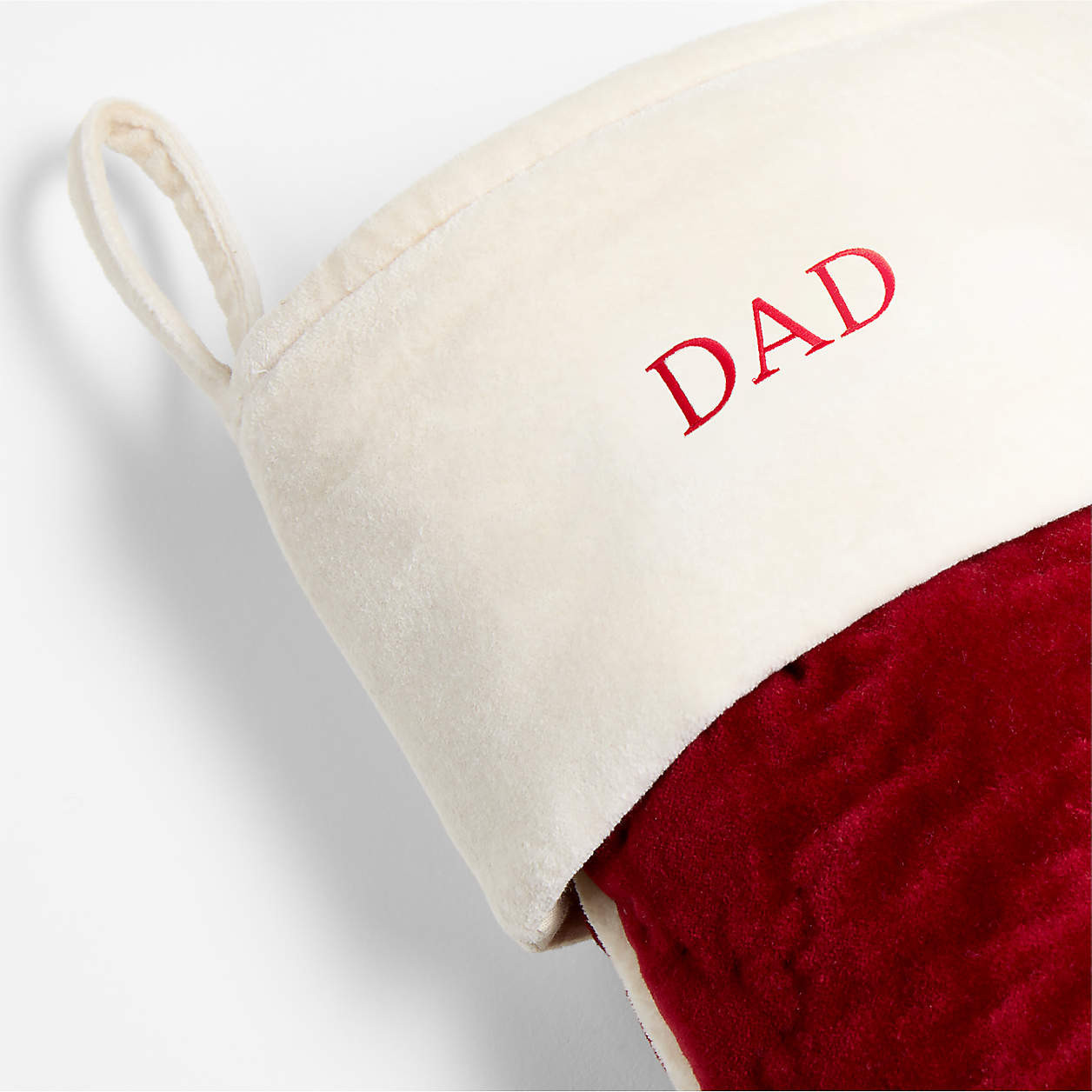 Red Quilted Velvet Christmas Stocking + Reviews | Crate & Barrel | Crate & Barrel