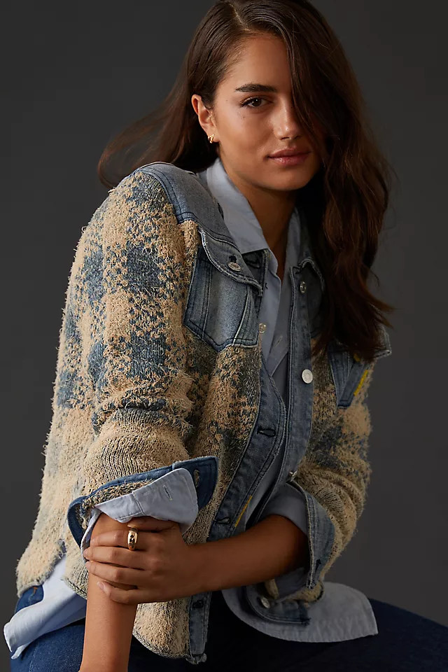 Pilcro Denim Sweater Jacket | Anthropologie (US)