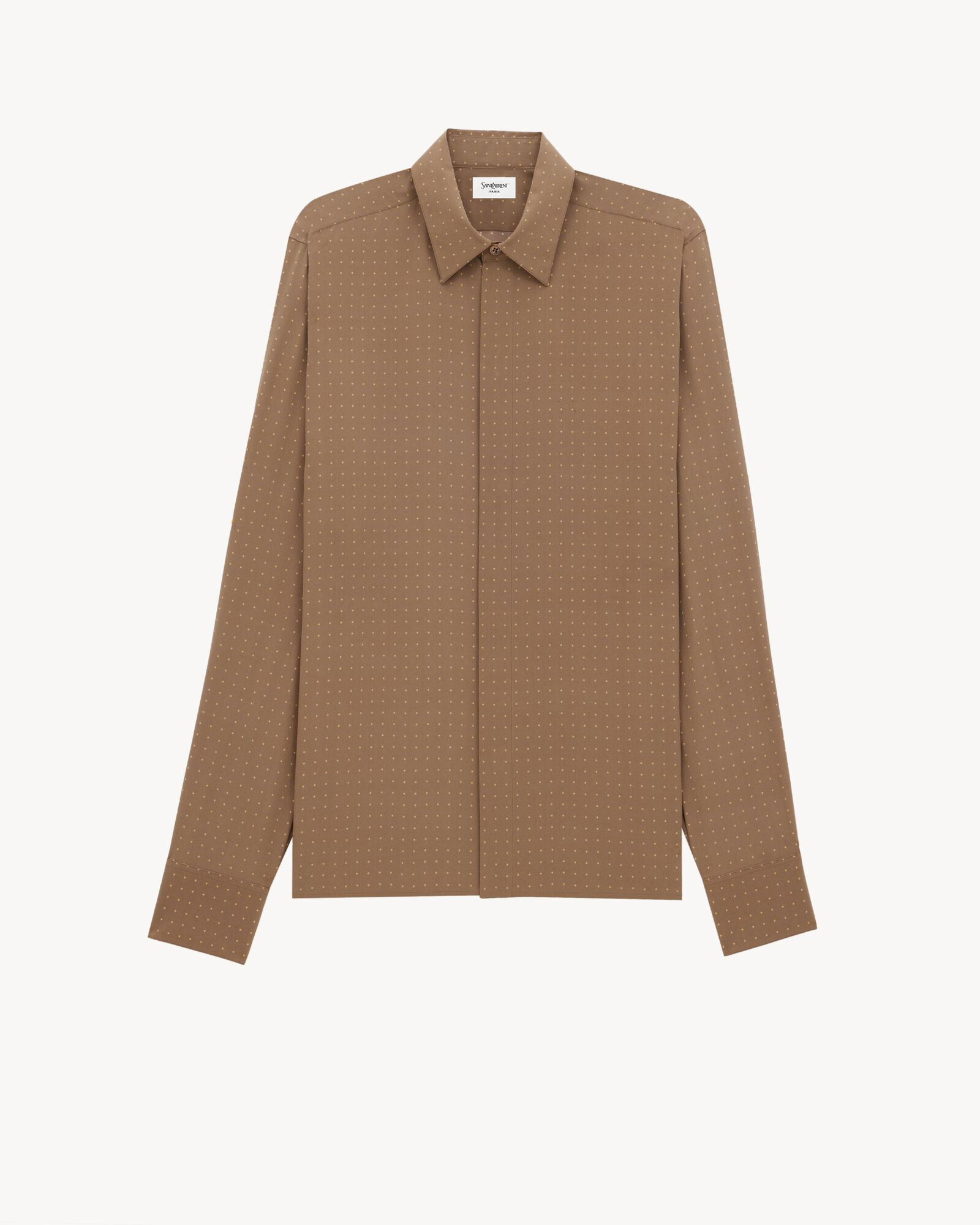 shirt in dotted silk crepe de chine | Saint Laurent Inc. (Global)