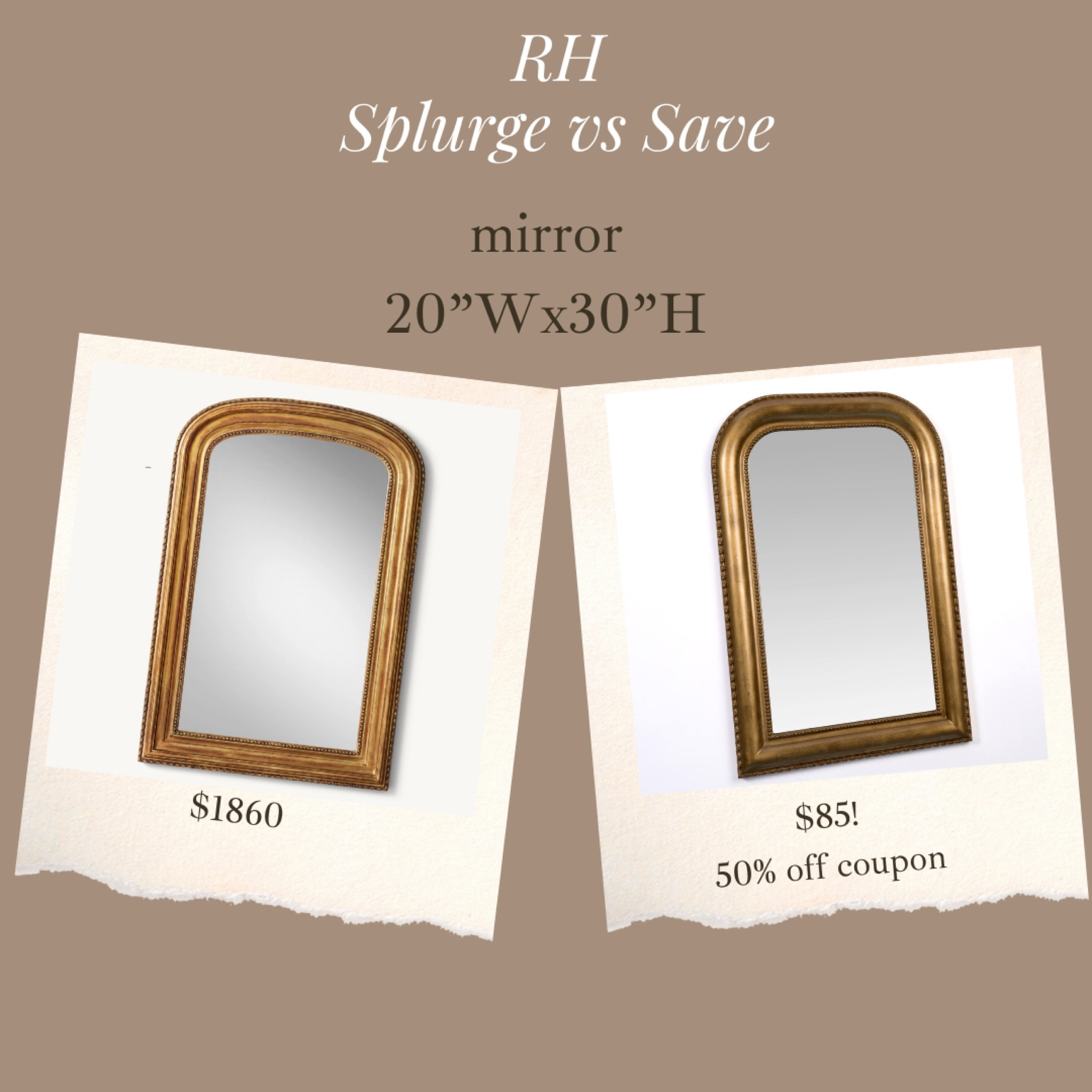 This Amazon mirror looks nearly identical to RH & has a clippable 50% off coupon for prime members!!! Sellout risk / sale can end at any time! 

#LTKhome #LTKfindsunder100 #LTKsalealert
