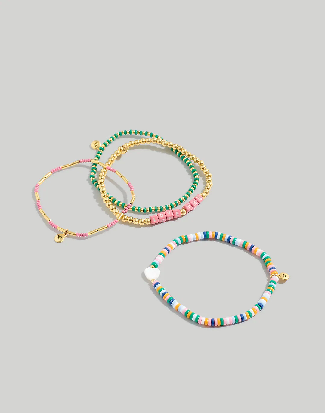 Four-Pack Love You Beaded Bracelet Set | Madewell