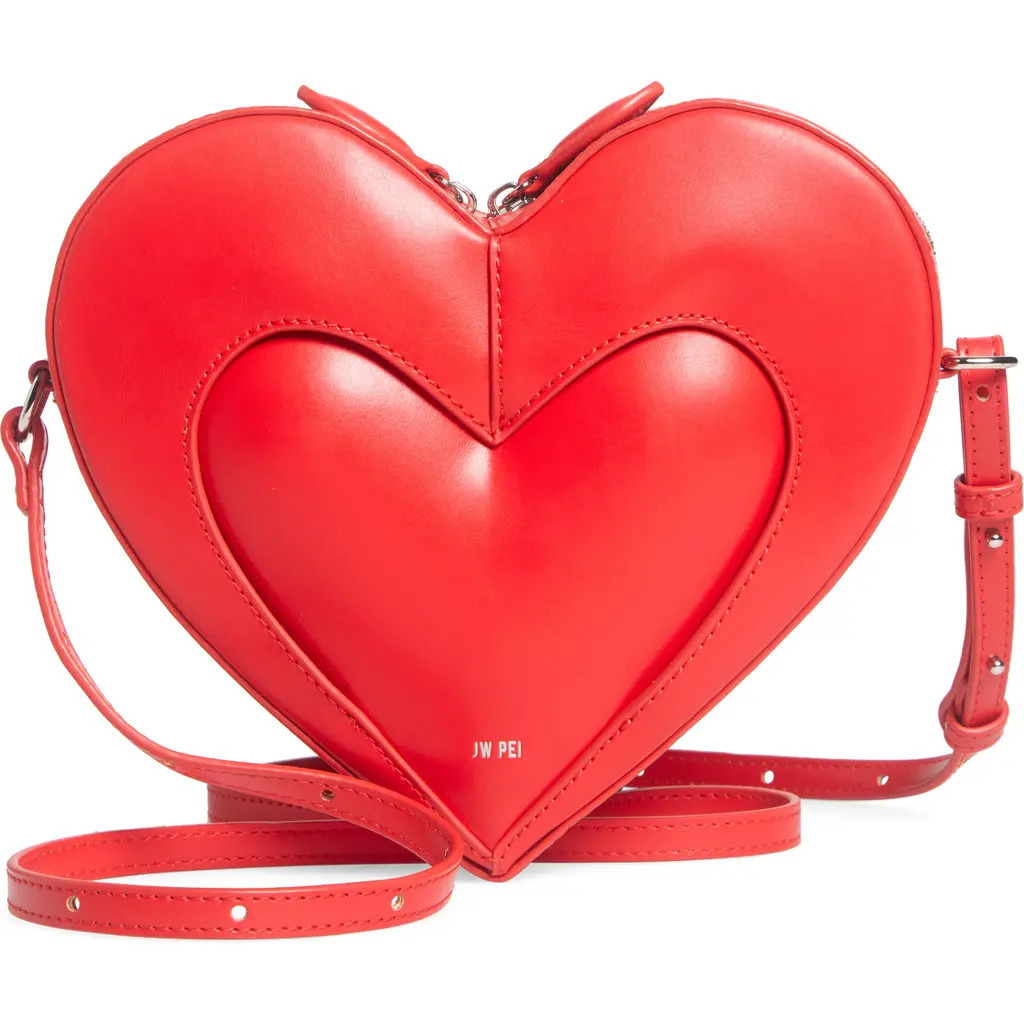 JW PEI Francisca Faux Leather Heart Crossbody Bag in Red at Nordstrom | Nordstrom