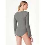 Scoop Women's Ribbed Bodysuit with Sweetheart Neck and Long Sleeves, Sizes XS-XXL - Walmart.com | Walmart (US)