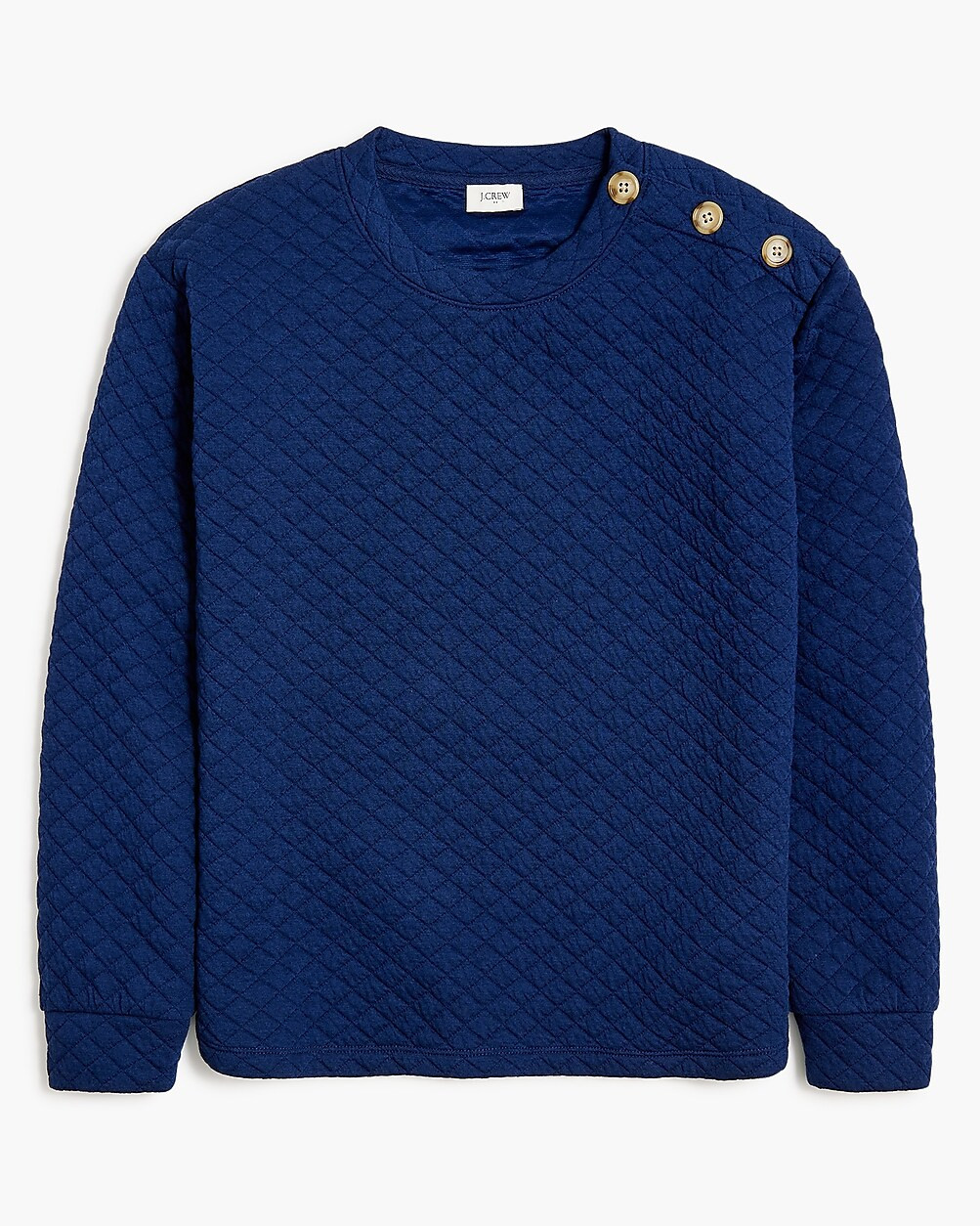 Quilted button-neck sweatshirt | J.Crew Factory