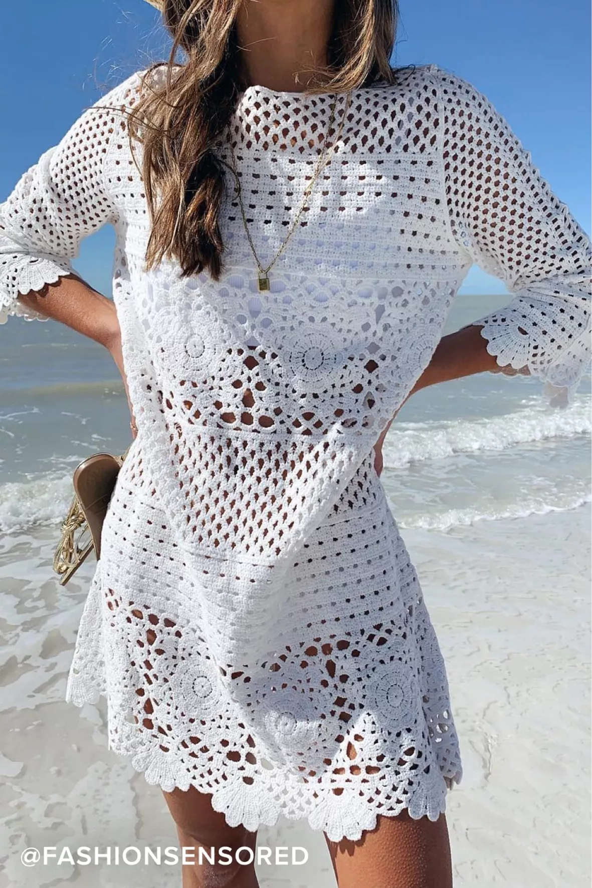 Ivory Swim Cover-Up - Lace Cover-Up - Mini Swim Cover-Up Dress - Lulus
