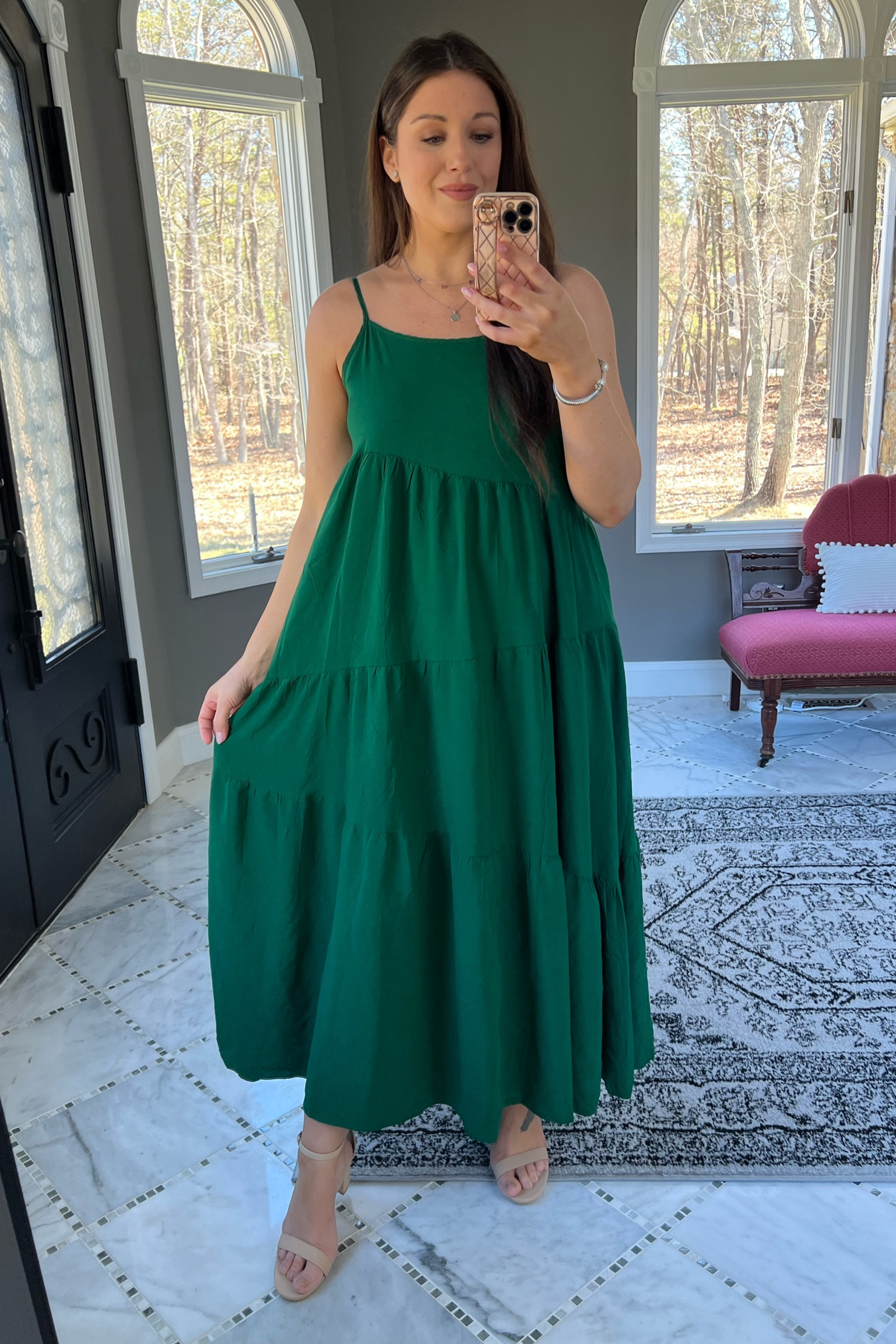 Amazon outfit, spring style, spring dress, Easter dress, Easter outfit idea, maxi dress, pregnancy friendly dress, bump friendly, long dress, adjustable dress, tiered dress, summer dress, summer outfit idea, spring outfit idea, LTK bump, cute bump outfit, dress sandals, neutral sandals, green dress, flowy dress, easy summer outfit, easy spring outfit, amazon dress, easy pregnancy outfit 

#LTKunder50 #LTKSeasonal #LTKbump