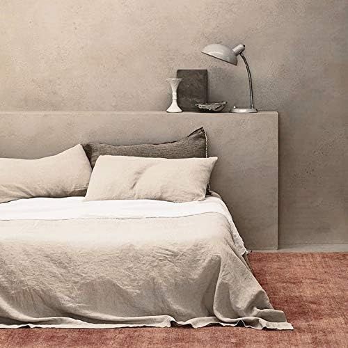 BISELINA Linen Sheet French Flax Flat Sheet 55% Euro Linen 45% Cotton Basic Style Solid Color Soft B | Amazon (US)