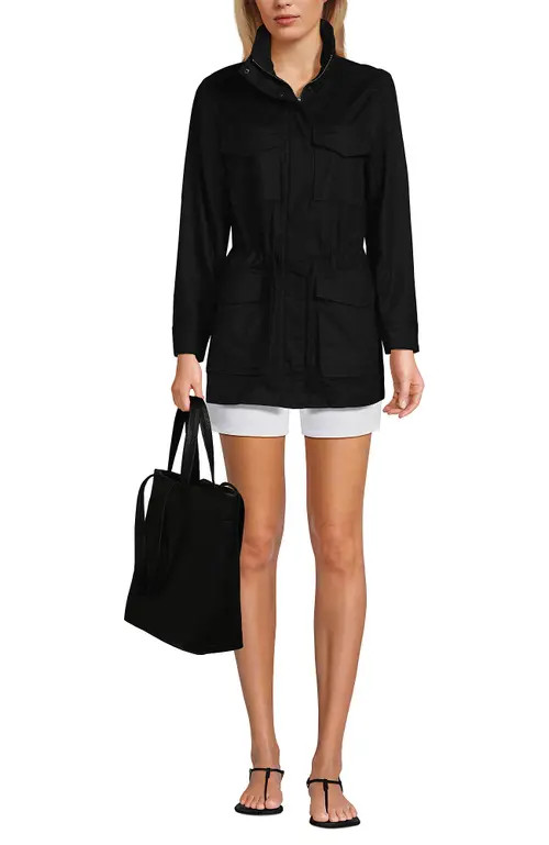 Lands' End Faux Leather Tote in Black at Nordstrom | Nordstrom