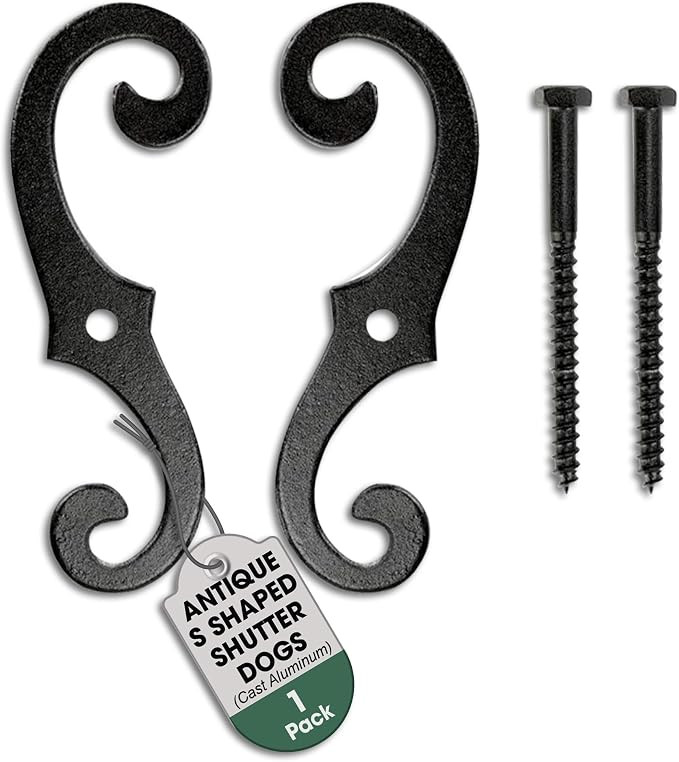 Renovators Supply Manufacturing Decorative S Style Window Shutter Dogs, Cast Aluminum, Rust Resis... | Amazon (US)