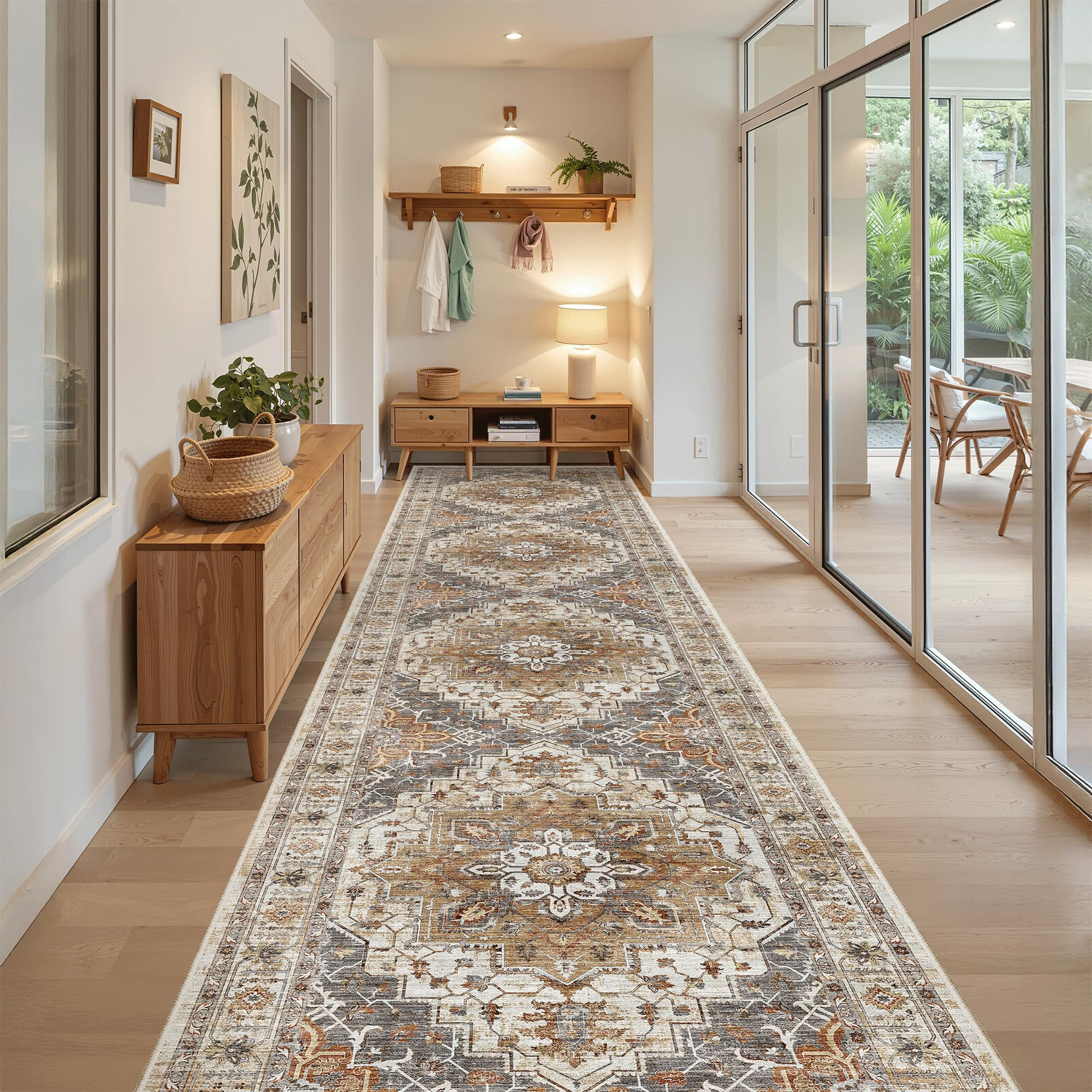 Madane Hallway Runner 3x14 - Runner Rugs 14ft Washable Entryway Rug Vintage Kitchen Runners Non S... | Amazon (US)