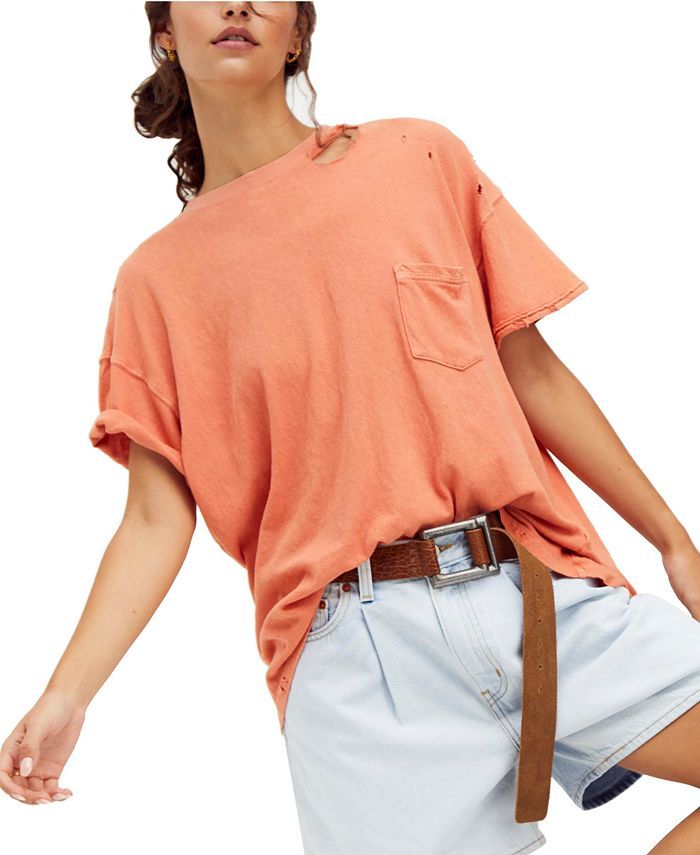 Free People Rubi Ripped T-Shirt & Reviews - Tops - Women - Macy's | Macys (US)